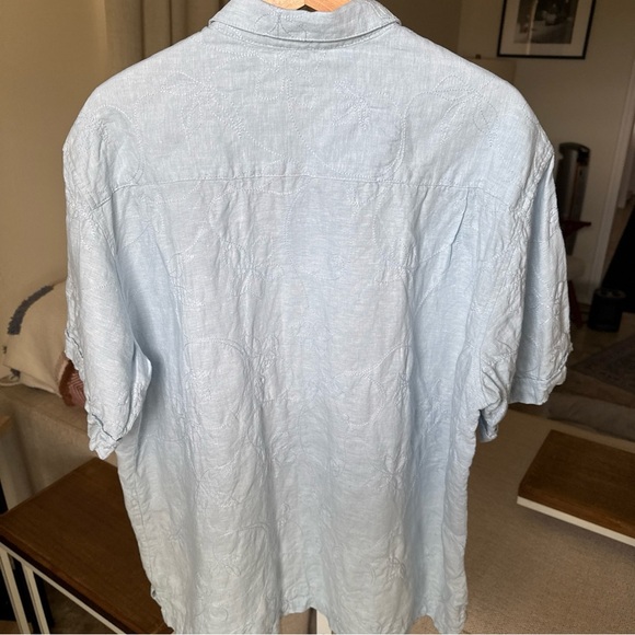 Cubavera Men’s S/S 100% Linen Light Blue Shirt W/Floral Embroidery Size XL - Picture 8 of 13